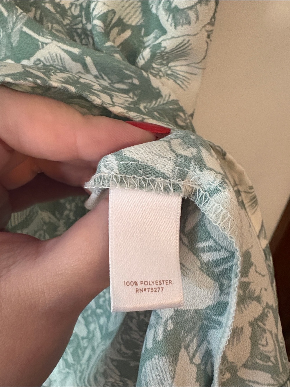 LC Lauren Conrad Sage and Cream Floral Short Sleeve Blouse Size Small - Picture 5 of 7